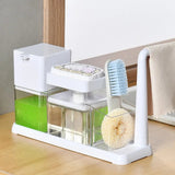 Dish Soap Dispenser Single Hand Durable Sink Caddy with Sponge Holder