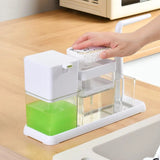 Dish Soap Dispenser Single Hand Durable Sink Caddy with Sponge Holder